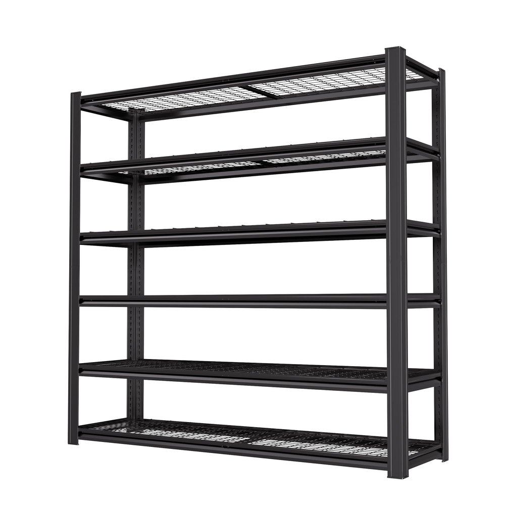 LI JIU HOME 6-Tier Heavy Duty Garage Shelving, 6,000 lbs Capacity Adjustable Metal Storage Shelving Unit for Garage, Basement, Warehouse & Workshop, 62" W x 24" D x 84" H