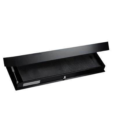 DimyFew Wall Float Shelf Flap Concealed Shelves with Compartment Fashion Home Decoration Storage Box for Kitchen Bedroom Nursery, Black