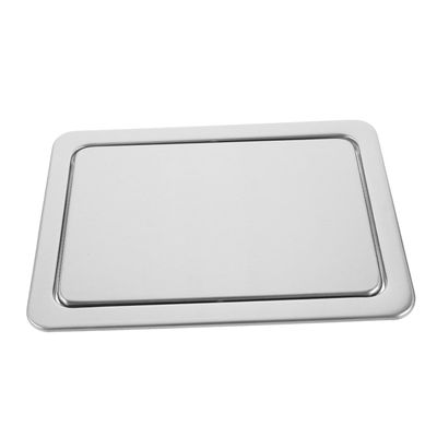 CHILDWEET Stainless Steel Trash Can Lid for Bathroom and Kitchen Stylish Rectangular Design Smell Control Feature for Versatile Use for Countertops and Bar Areas