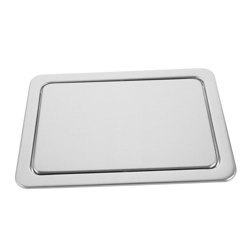 CHILDWEET Stainless Steel Trash Can Lid for Bathroom and Kitchen Stylish Rectangular Design Smell Control Feature for Versatile Use for Countertops and Bar Areas