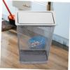 CHILDWEET Stainless Steel Trash Can Lid for Bathroom and Kitchen Stylish Rectangular Design Smell Control Feature for Versatile Use for Countertops and Bar Areas view 4