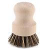Dish Brush, Vegetable Brush Dish Scrub Wooden Washing Scrubber Beech Sisal Silk Pot Sink for Washing Pots, Pans and Vegetables, 3.1x2.0x2.0in Brown view 3