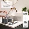 Clara Clark Bathroom Set - Grey Bathroom Accessories Set, 5PC Bathroom Accessory Set, Bathroom Sets with Soap Dispenser, Toothbrush Holder, Tumbler, Cotton Swab Jar & Vanity Tray view 3