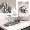 Clara Clark Bathroom Set - Grey Bathroom Accessories Set, 5PC Bathroom Accessory Set, Bathroom Sets with Soap Dispenser, Toothbrush Holder, Tumbler, Cotton Swab Jar & Vanity Tray view 4