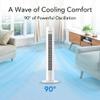 Comfort Zone 32-Inch Oscillating Tower Fan Ultra-Slim Bladeless Design with 3 Speeds, 90 Wide Oscillation & Built-in Carry Handle Quiet Portable Standing Fan for Bedroom, Home, or Office, White view 3