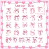 Honoson Pink Bow Alphabet Letter Wall Decals ABC Letter Stickers Name Wall Decal Coquette Peel and Stick Removable Letters Educational Stickers for Nursery Playroom Classroom Bedroom Decor view 3