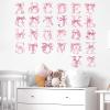 Honoson Pink Bow Alphabet Letter Wall Decals ABC Letter Stickers Name Wall Decal Coquette Peel and Stick Removable Letters Educational Stickers for Nursery Playroom Classroom Bedroom Decor view 4