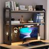 Bookshelf, Office Desk Bookshelf - 2 Tier Desktop Bookcase For Computer Desk, Multifunctional Desktop Display Shelf, Adjustable Desk Bookshelf Organizer Rack, for Office, Home, Dormitory Decoration(A, view 2