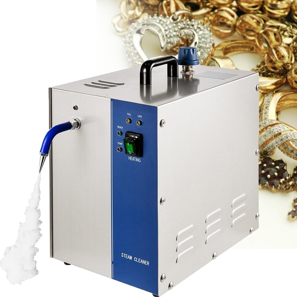 JIANGSHUAIM Commercial Jewelry Steam Cleaner,Gemstone Cleaning Machine,4L Jewelry Steam Cleaner, Stainless Steel, 135 Steam Temperature
