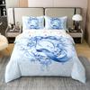 Erosebridal 100% Cotton Blue Floral Bow Comforter Cover Twin Size Initial Flower Coquette Bow Duvet Cover Teen Girl Blue Bowknot Monogram Q Bed Set Preppy Bows Initial Birthday Gifts for Princess(Q) view 1