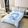Erosebridal 100% Cotton Blue Floral Bow Comforter Cover Twin Size Initial Flower Coquette Bow Duvet Cover Teen Girl Blue Bowknot Monogram Q Bed Set Preppy Bows Initial Birthday Gifts for Princess(Q) view 2