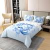 Erosebridal 100% Cotton Blue Floral Bow Comforter Cover Twin Size Initial Flower Coquette Bow Duvet Cover Teen Girl Blue Bowknot Monogram Q Bed Set Preppy Bows Initial Birthday Gifts for Princess(Q) view 3