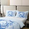 Erosebridal 100% Cotton Blue Floral Bow Comforter Cover Twin Size Initial Flower Coquette Bow Duvet Cover Teen Girl Blue Bowknot Monogram Q Bed Set Preppy Bows Initial Birthday Gifts for Princess(Q) view 4