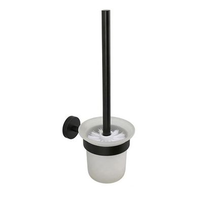CFGH6FDF Toilet Brush Holder Wall Mounted Bristles Plastic Brush, Toilet Brushes with Stainless Steel Holder Set, for Floor Bathroom Bathroom Toilet Brush(Black)