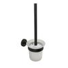 CFGH6FDF Toilet Brush Holder Wall Mounted Bristles Plastic Brush, Toilet Brushes with Stainless Steel Holder Set, for Floor Bathroom Bathroom Toilet Brush(Black) view 1