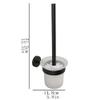 CFGH6FDF Toilet Brush Holder Wall Mounted Bristles Plastic Brush, Toilet Brushes with Stainless Steel Holder Set, for Floor Bathroom Bathroom Toilet Brush(Black) view 2