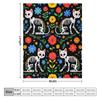 Soft Couch Throw Blanket, Day of The Dead Black Cat Rose Sugar Skull Skeleton Cozy Air Conditioning Blanket for Men and Women view 2