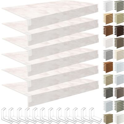 6 PCS Wire Rack Cover, 26x12x3 in Foamed PVC Shelf Covers for Wire Shelving Pantry Closet and Laundry Shelves, Durable Removable Shelf Decoration (Not Wood) for Ofiice Home Kitchen, Color 4