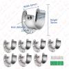 Flange Rod Holder Stainless Steel Closet Rod Brackets U-Shaped Shower Curtain Rod Pole End Supports Adjustable 4Pcs(19mm x 8) view 2
