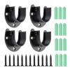 Flange Rod Holder Stainless Steel Closet Rod Brackets U-Shaped Shower Curtain Rod Pole End Supports Adjustable 4Pcs(Black 27mm x 4) view 1