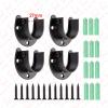 Flange Rod Holder Stainless Steel Closet Rod Brackets U-Shaped Shower Curtain Rod Pole End Supports Adjustable 4Pcs(Black 27mm x 4) view 2