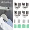 Flange Rod Holder Stainless Steel Closet Rod Brackets U-Shaped Shower Curtain Rod Pole End Supports Adjustable 4Pcs(Black 27mm x 4) view 3