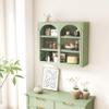 AnoYishev 27.56" Glass Cabinet with 2 Doors, Wall Mounted Cabinet with Detachable Shelves, Modern Wall Storage Cabinet for Entryway Living Room Bathroom Dining Room (Arched Door, Mint Green) view 2