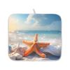 ALAZA Starfish Sand Beach Wave Sea Dish Drying Mat 18" x 24" Absorbent Polyester Hide Stain for Kitchen Counter Coffee Bar Countertops view 2