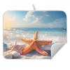 ALAZA Starfish Sand Beach Wave Sea Dish Drying Mat 18" x 24" Absorbent Polyester Hide Stain for Kitchen Counter Coffee Bar Countertops view 3