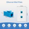 FGB 10Gbps Ethernet Wall Plate, 2 Port CAT6 Wall Plate and Jack, RJ45 Ethernet Wall Outlet with Single Gang Low Voltage Mounting Bracket, 2 Pack view 2
