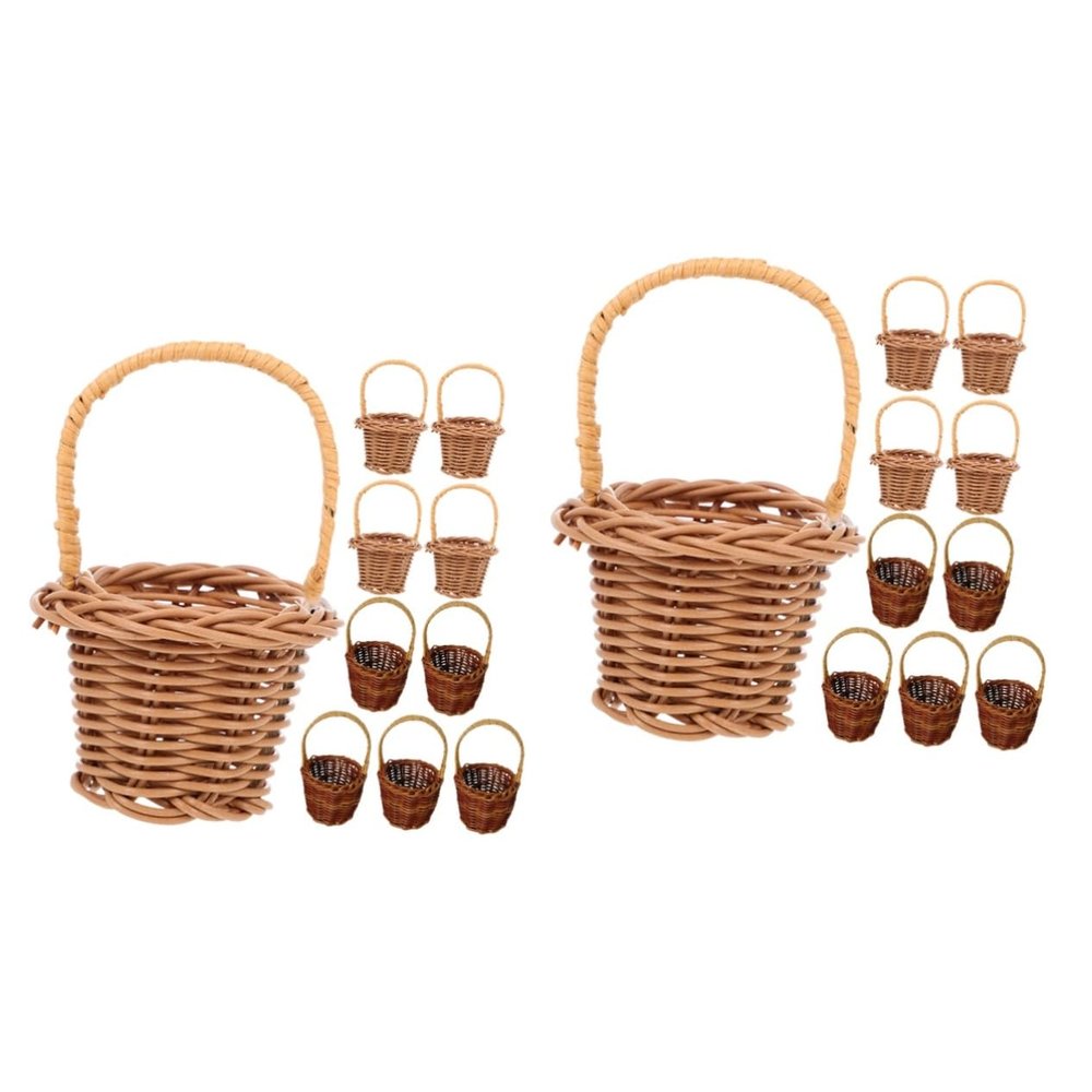 Hemobllo 2sets 10pcs Miniature Woven with Rustic Design for Candy Flower Arrangements Tabletop Decor for Weddings Parties and Home Decoration 10pcs*2