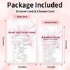 30 Pcs Name That Baby Song Game Cards & 1 Answer Card - Pink Bow Theme Double Sided Baby Shower Games For Girls - Gender Reveal, Announcement Party Decorations & Activities - B01 view 2