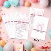 30 Pcs Name That Baby Song Game Cards & 1 Answer Card - Pink Bow Theme Double Sided Baby Shower Games For Girls - Gender Reveal, Announcement Party Decorations & Activities - B01 view 3