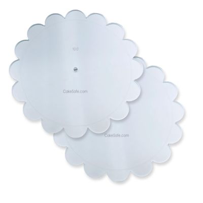 10 Inch Scallop-Petal Disk Set-Novelty Shaped Acrylic Disks for Cake Decorating