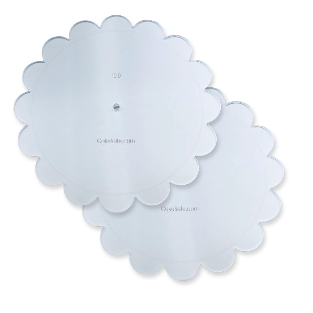 10 Inch Scallop-Petal Disk Set-Novelty Shaped Acrylic Disks for Cake Decorating