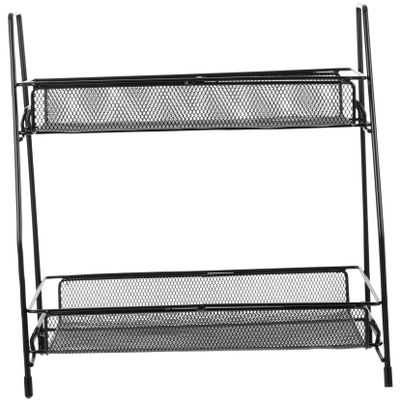 Vaguelly Black Storage Rack for Kitchen and Bathroom Sturdy Organizer for Countertop and Wall for Toiletries and Spices Heavy Duty Construction