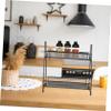 Vaguelly Black Storage Rack for Kitchen and Bathroom Sturdy Organizer for Countertop and Wall for Toiletries and Spices Heavy Duty Construction view 2