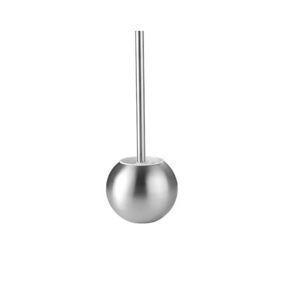 CFGH6FDF Toilet Brush Holder Stainless Steel Matte Toilet Brush Round Long Handle Toilet Brush with Base Toilet Brush Set for Bathroom Flooring Bathroom Toilet Brush
