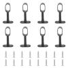 INCREWAY 8 PCS Oval Wardrobe Rod Support Black Zinc Alloy Ends Adjustable Hollow Rod Bracket with Screws for Bedroom & Bathroom & Kitchen view 1