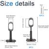 INCREWAY 8 PCS Oval Wardrobe Rod Support Black Zinc Alloy Ends Adjustable Hollow Rod Bracket with Screws for Bedroom & Bathroom & Kitchen view 2