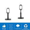 INCREWAY 8 PCS Oval Wardrobe Rod Support Black Zinc Alloy Ends Adjustable Hollow Rod Bracket with Screws for Bedroom & Bathroom & Kitchen view 3