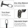 INCREWAY 8 PCS Oval Wardrobe Rod Support Black Zinc Alloy Ends Adjustable Hollow Rod Bracket with Screws for Bedroom & Bathroom & Kitchen view 4