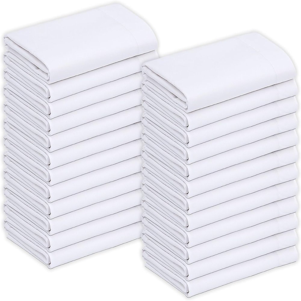 Luxurious Pack of 15 Flat Sheet 1000 Thread Count 100% Egyptian Cotton Twin Size (66" x 96") Inch Luxury Soft Fabric Flat Sheet - White Solid
