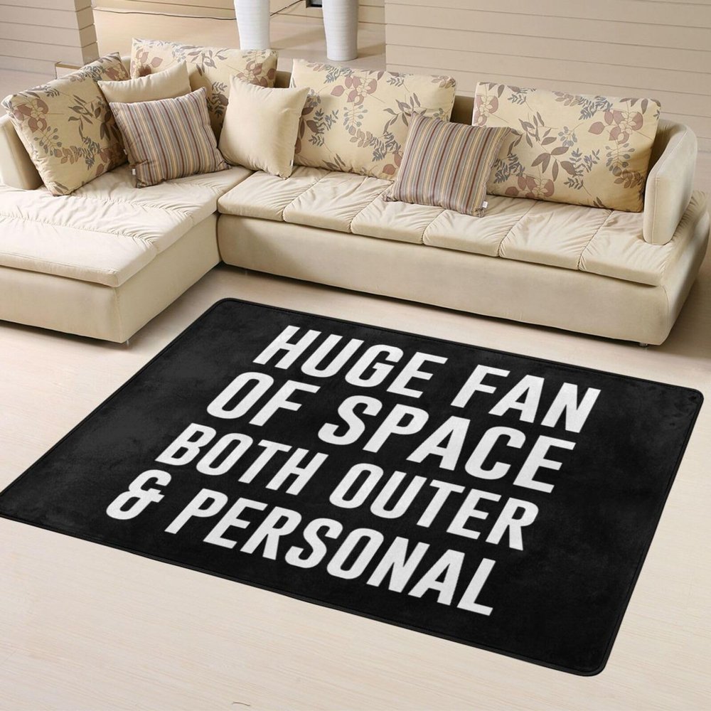 AMZWZSH Huge Fan of Space Both Outer and Personal Area Rug for Living Room Bedroom - Soft Non-Slip Low Pile Washable Floor Mat, Perfect for Kitchen, Dining Room, Nursery, Office