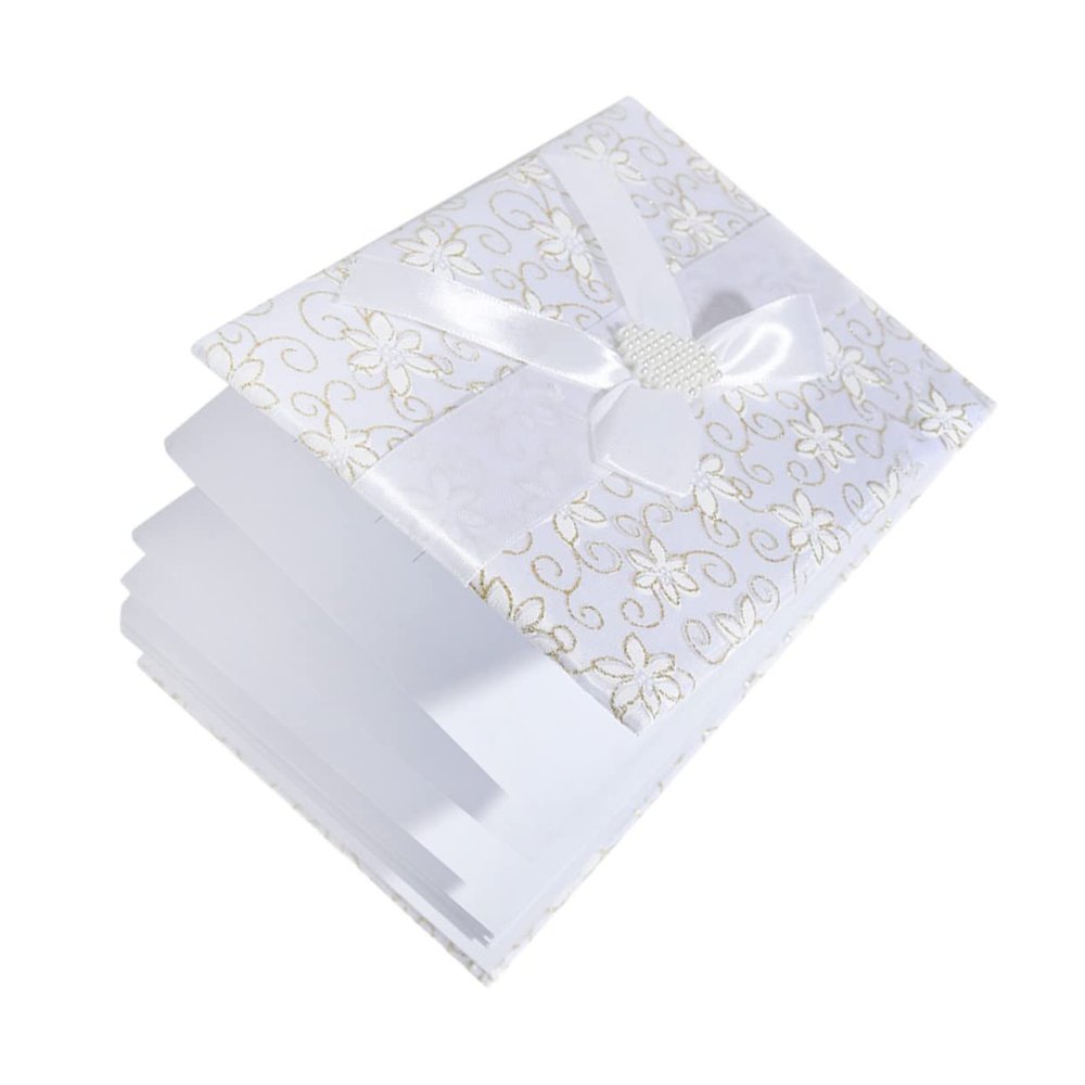 Alipis Wedding Guest Book with Rhinestone Flower Cloth Attendance Book