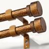 Lootkell 2 Pack Retro Gold Curtain Rods Set for Windows 48 to 84 Adjustable Length Heavy Duty 1" Diameter Window Curtain Rod with Decorative Finials for Outdoor Bedroom Kitchen Living Room Farmhouse view 1