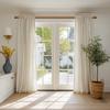 Lootkell 2 Pack Retro Gold Curtain Rods Set for Windows 48 to 84 Adjustable Length Heavy Duty 1" Diameter Window Curtain Rod with Decorative Finials for Outdoor Bedroom Kitchen Living Room Farmhouse view 2