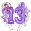 12 pcs Foil Purple Balloons 13 Year Old for 13th Birthday Party Supplies Decoration,Confetti Balloon Kids Party Balloons Birthday Party Supplies 13 Years Old Birthday Balloon for Kids (13th, Purple) view 1