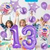 12 pcs Foil Purple Balloons 13 Year Old for 13th Birthday Party Supplies Decoration,Confetti Balloon Kids Party Balloons Birthday Party Supplies 13 Years Old Birthday Balloon for Kids (13th, Purple) view 2