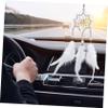 Happyyami Handmade Dreamcatcher Ornament for Car Pendant Rearview Mirror Decor Wind Chime Design for Home and Vehicle Decoration view 4